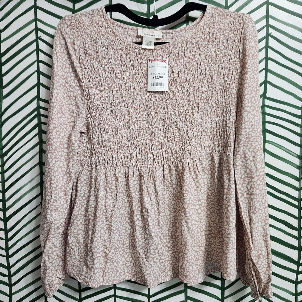 Urban Romantics Long Sleeve Pesant Flowy Blouse